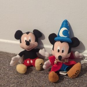 Disney Mickey Mouse Plush Toy Set - Black, Red, Blue